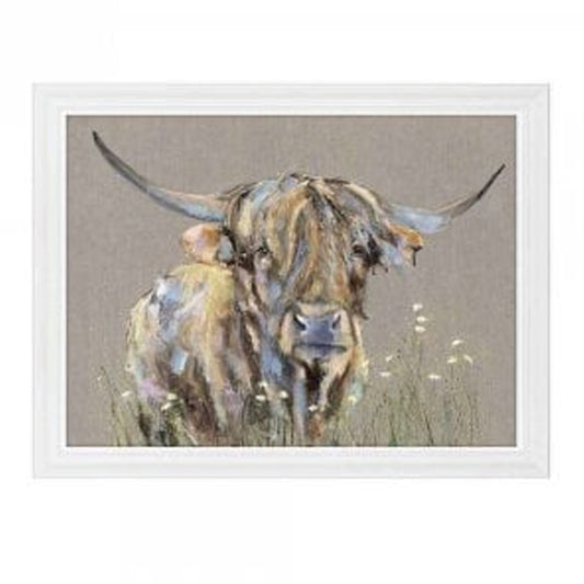 Daisy Daisy Stunning Highland Cow Framed Art
