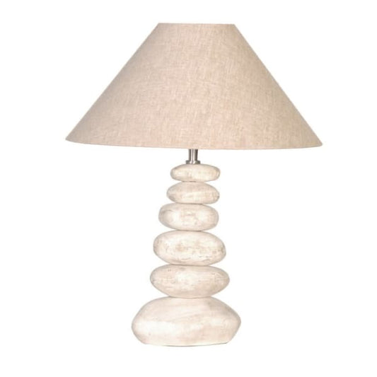 Small Stacked white Pebble Table Lamp