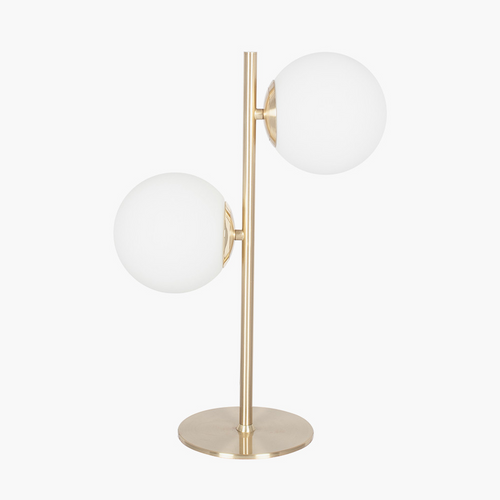 White Orb and Gold Metal Table Lamp