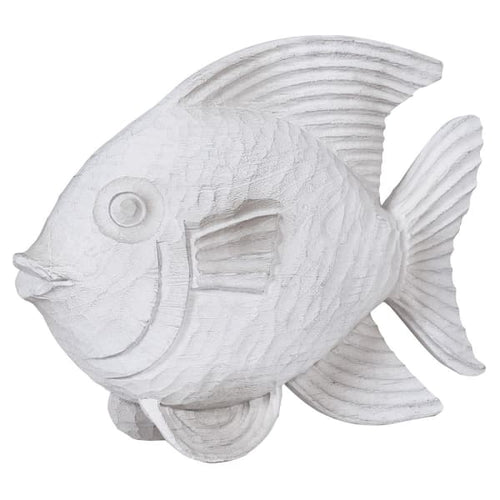 White wood effect fish ornament