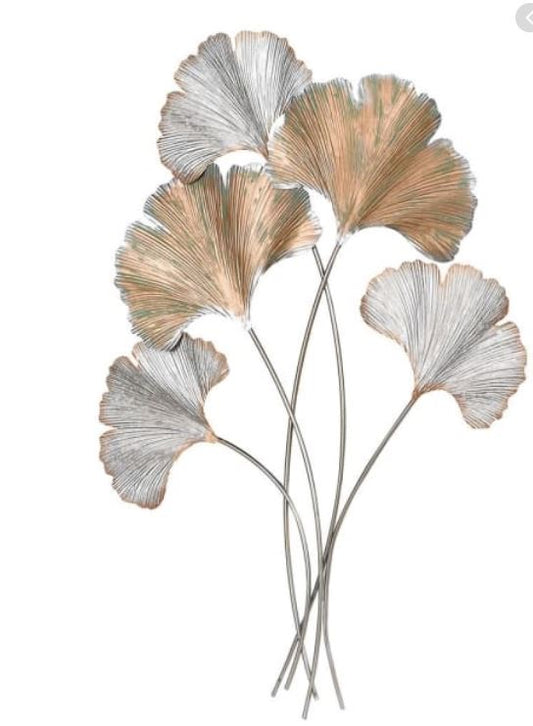 Gold Metal Ginkgo Branch Wall Art