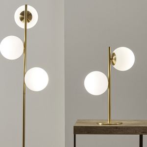 White Orb and Gold Metal Table Lamp
