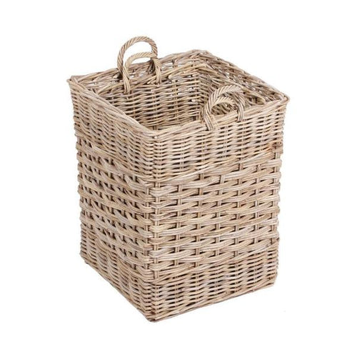 Set of 2 Square Baskets with Ear Handles